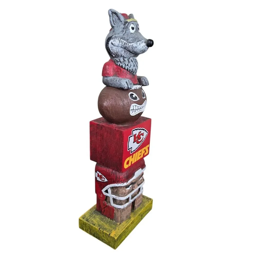 Kansas City Chiefs NFL Tiki Totem Pole Resin Football Man Cave 16